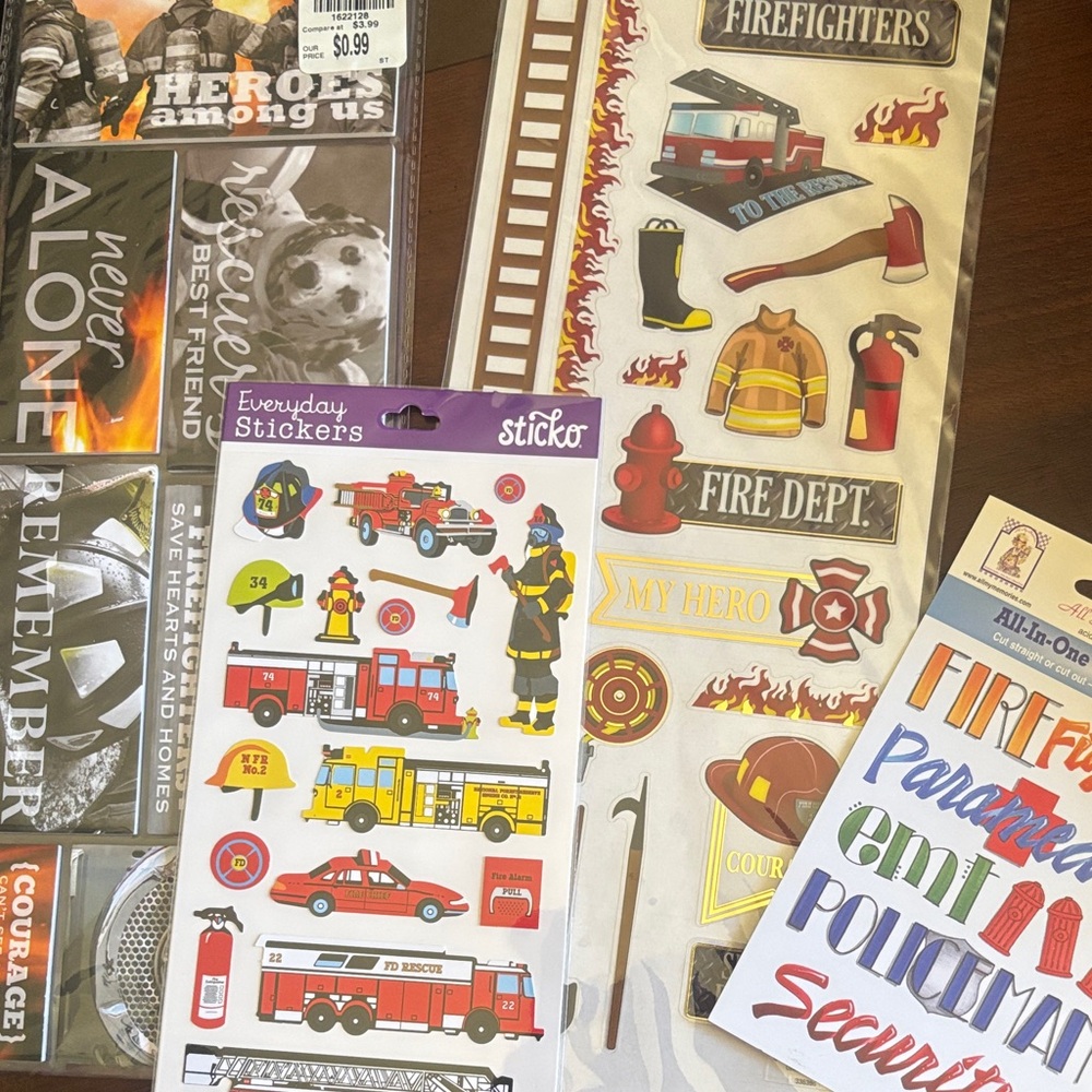 Firefighter Themed Sticker Set
